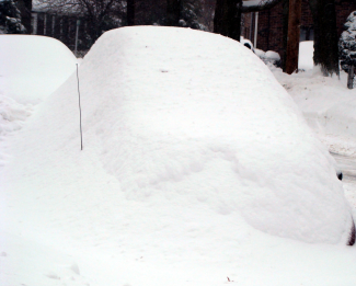 Buried car on Dudley Street