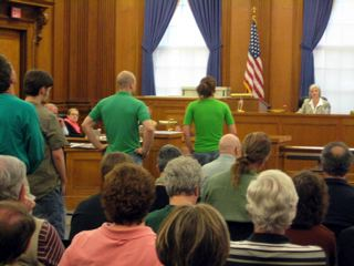 Green Line supporters donned green for Tuesdayâ€™s meeting