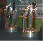 The 2004 and 2007 Sox World Series trophies