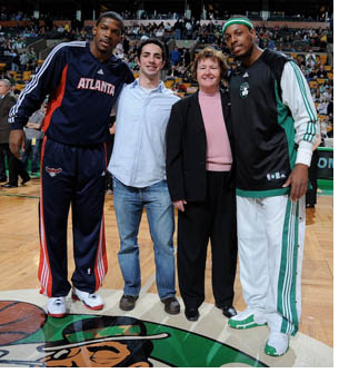 Tufts student Matt Cohen was honored by the Celtics at a game in March