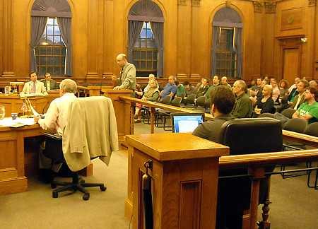Green Line supporters address the City Council