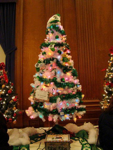 A Celtics-themed Christmas tree