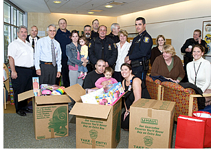Medford Police and Fire donate gifts to Mass General