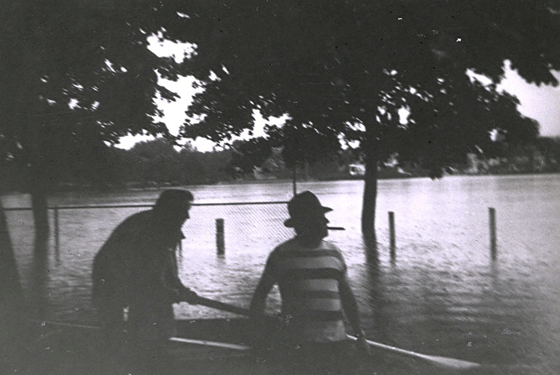 Men in boat, Hickey Park, 1953