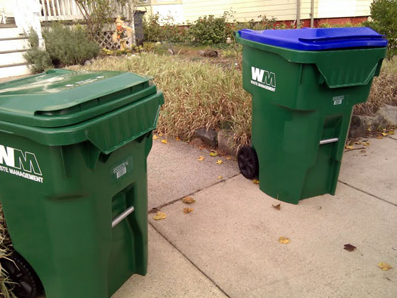 Recycling and trash bins