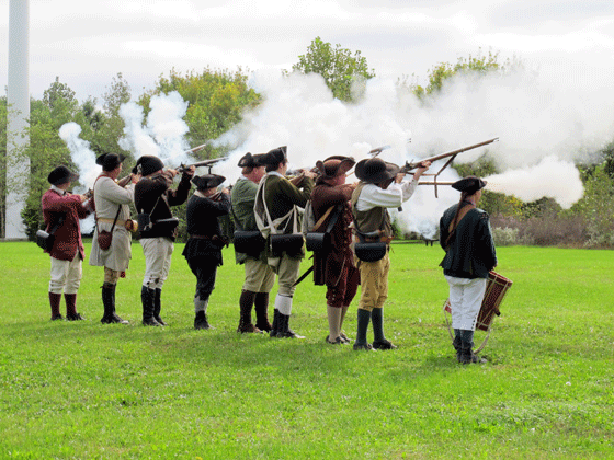 muskets firing