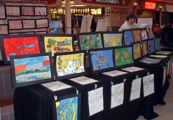 Student artwork at mall