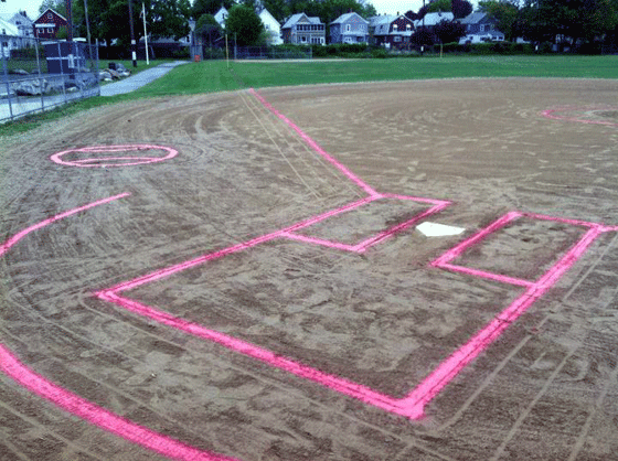 pink softball field