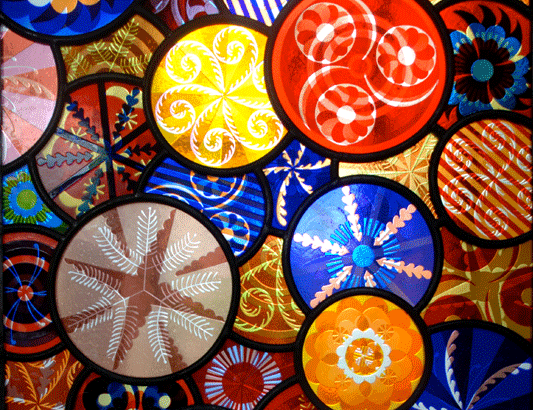 stained glass exhibit at Springstep