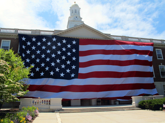 Flag on Medford City Hall