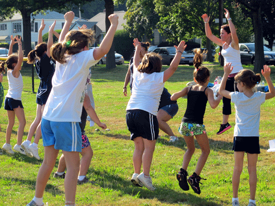 Junior Mustang cheerleaders