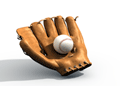 baseball glove and ball