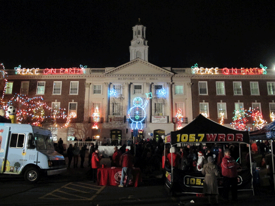 City Hall lit up
