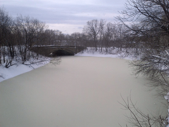 Mystic River February 2013 snow