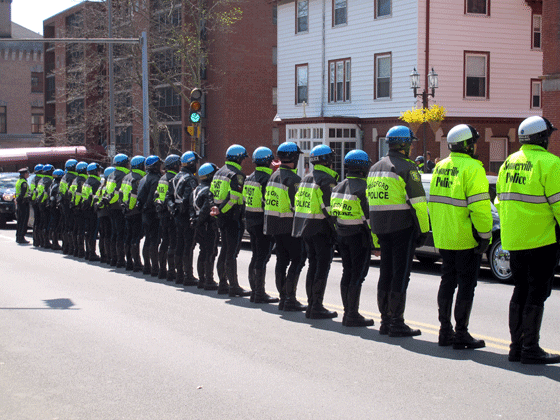 Police lined up