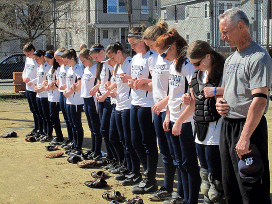 softball team with Coach Pagliarulo