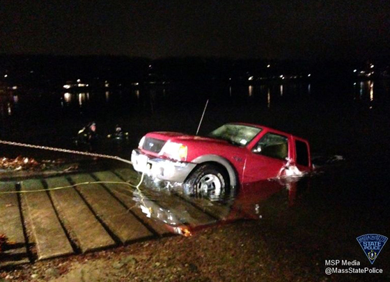 truck in river