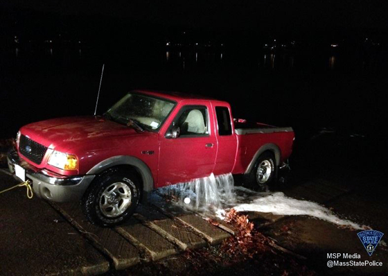 truck in river