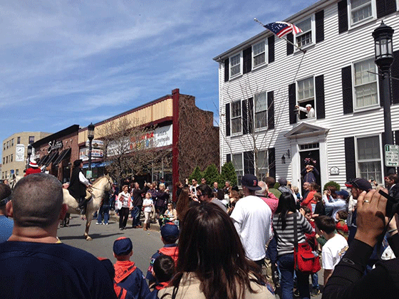 Paul Revere in Medford Square