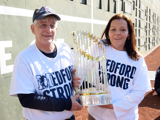 Campbells with World Series Trophy