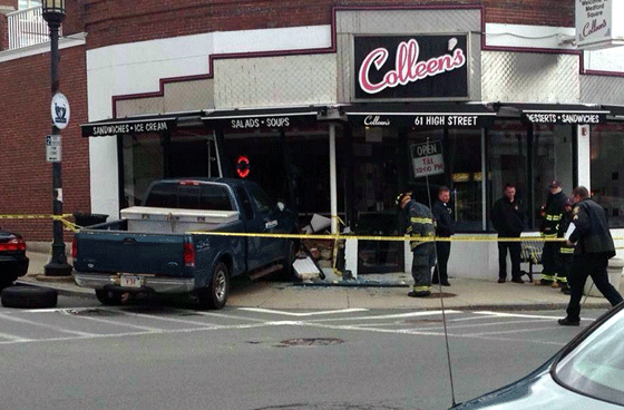 truck into window