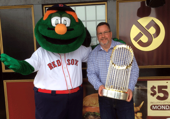Red Sox World Series trophy at John Brewer's Tavern