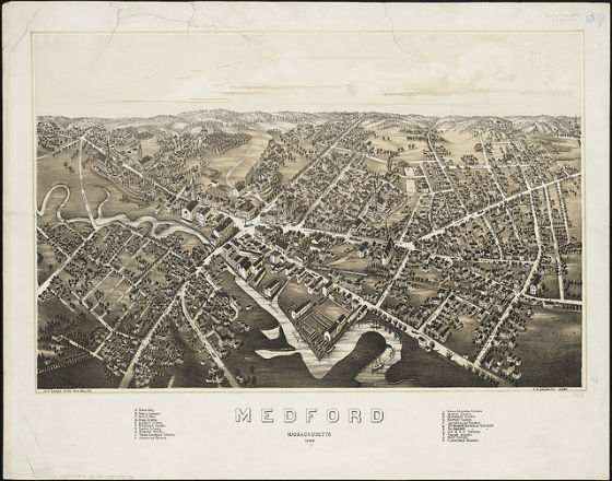 Old map of Medford