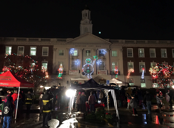 City Hall lit up