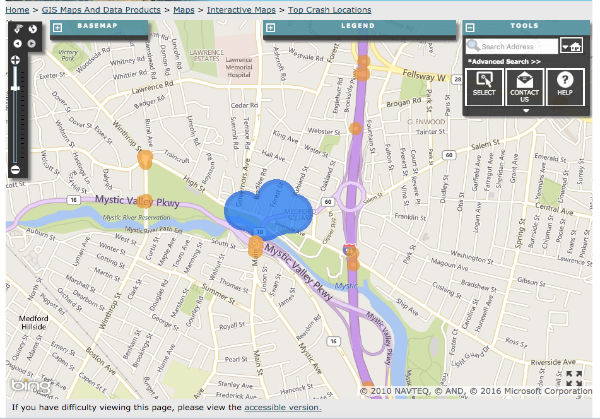 Medford crash map