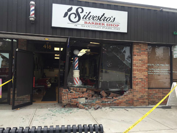 truck into building